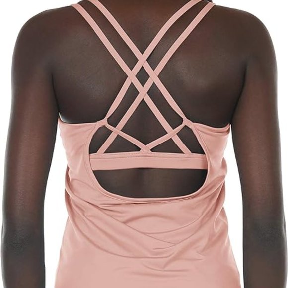 icyzone Workout Tank Tops Built in Bra Women's Strappy Athletic Yoga Size Small - Picture 2 of 5